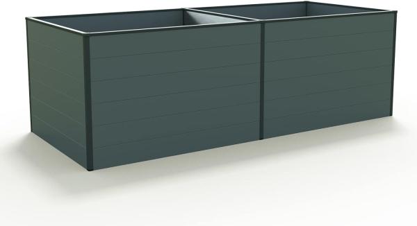 GFP Aluminium Hochbeet KINGSIZE DANIELA - 235 x 99 x 77 cm - Anthrazit, Stecksystem, langlebig