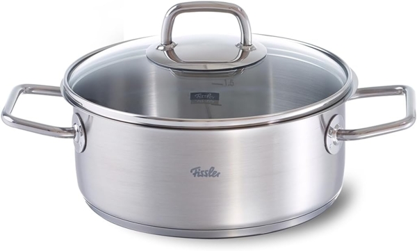 Fissler viseo Bratentopf Induktion mit Glasdeckel Edelstahl 20 cm Ø 2,4 L