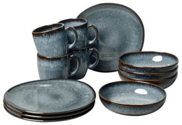 Villeroy und Boch Geschirrset Lave gris 12-teilig