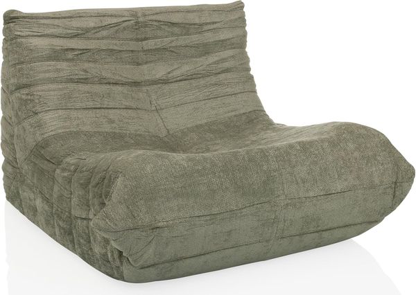 hjh LIVING Sitzsack Bodensofa mit Rückenlehne SITZOLO Bequemer Bodenstuhl Sessel für Schlafzimmer Wohnzimmer, Stoff Petrol