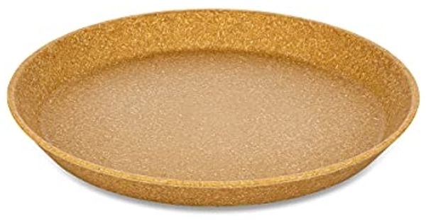 Koziol Kleiner Teller 4er-Set Connect Plate, Kuchenteller, Kunststoff-Holz-Mix, Nature Wood, 20. 5 cm, 7100702