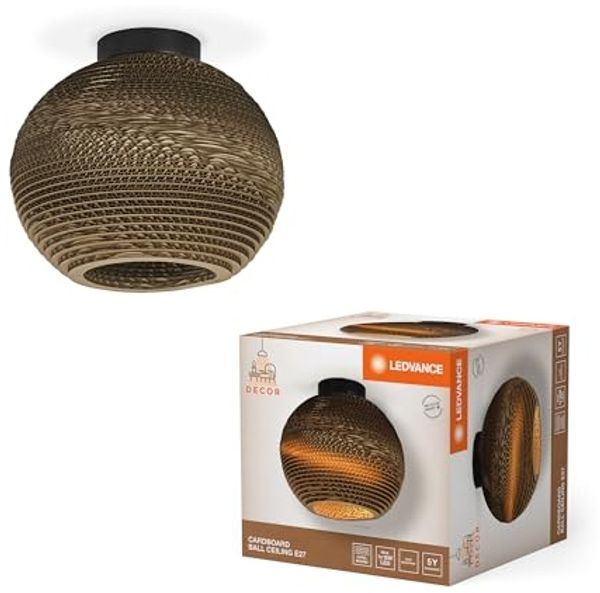 LEDVANCE Decor Karton Kugel Decke E27 Braun
