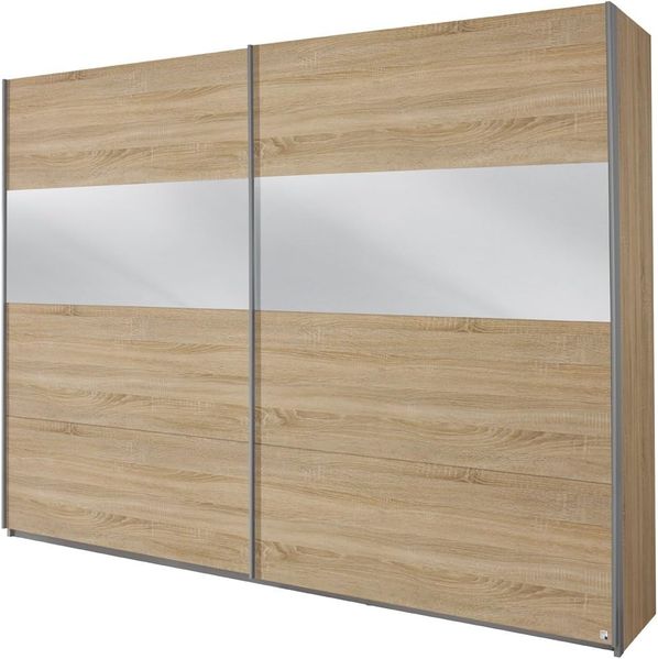 Rauch Schwebetürenschrank mit Spiegel 2-türig, Eiche Sonoma, BxHxT 270 x 210 x 62 cm
