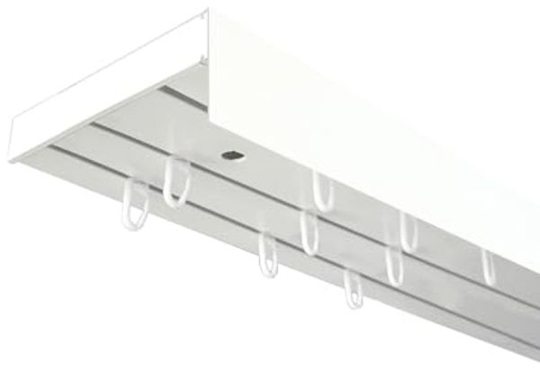 SN DECO GROUP Gardinenschiene Vorhangschiene SH (1) mit Blende 5 cm, 3-läufig, Fixmaß, mit Bohren, verschraubt, Kunststoff