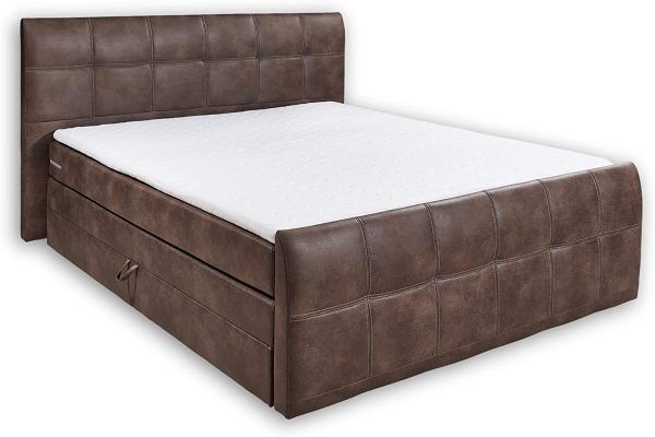 Boxspringbett mit Bettkasten 'ASPEN' in Maronbraun 180x200