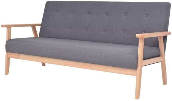 vidaXL 3-Sitzer Sofa Stoff Dunkelgrau 244653