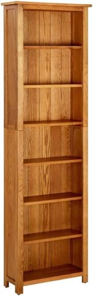 vidaXL Bücherregal 7 Fächer 60x22x200 cm Massivholz Eiche 331743