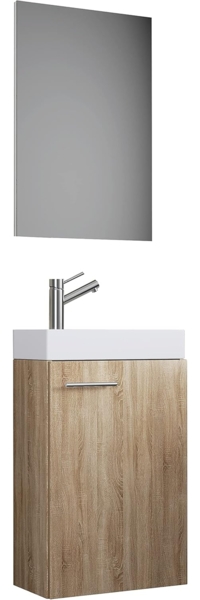 VCM Badmöbel Waschtisch Slito 914135 Sonoma-Eiche (Sägerau) B. 41 x H. 130 x T. 22 cm