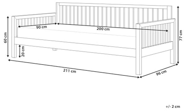 Tagesbett TRICOT 90 x 200 cm Holz Heller Holzfarbton Bild 3