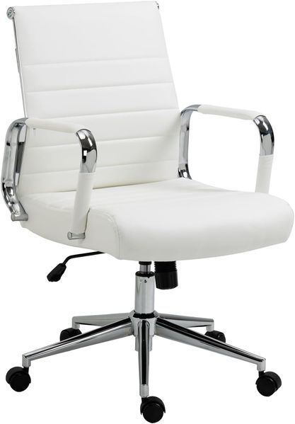 SVITA ELEGANCE COMFORT Bürostuhl Schreibtischstuhl Drehstuhl Chefsessel Kunstleder Weiß