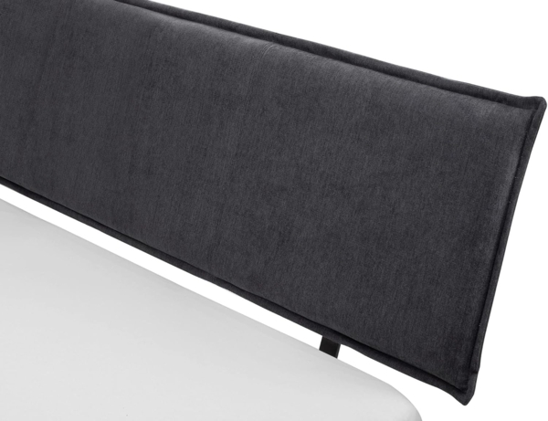 Möbel-Eins LUKY Kufenbett mit Polsterkopfteil, Material Massivholz, Fichte massiv, Kufen weiss weiss 140x220 cm Stoff Anthrazit Bild 3