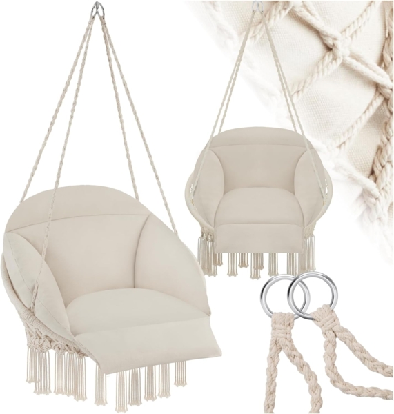 tectake Hängesessel Samira, mit dickem Sitzkissen