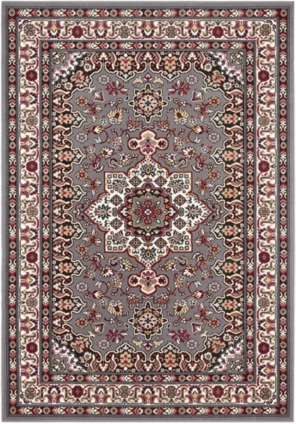 Orientalischer Kurzflor Teppich Parun Täbriz Grau - 200x290x0,9cm