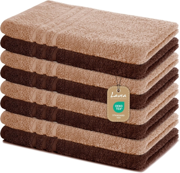 Lavea Handtuch Set Elena 50x100cm, Baumwolle (Set, 8-St), einzigartig weiche Frottee Handtücher für jeden Hauttyp geeignet