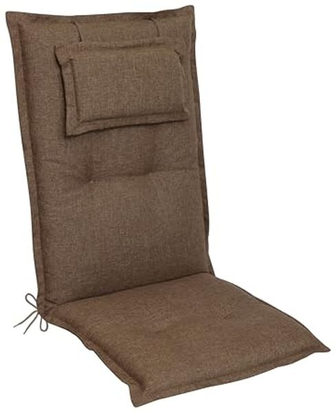 Gardissimo 2090 Hochlehner Gartenstuhl 8cm Auflagen mit Kopfpolster taupe