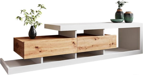 TV-Schrank 'Lofor' Lowboard, natur/weiß, 45 x 40 x 198 cm