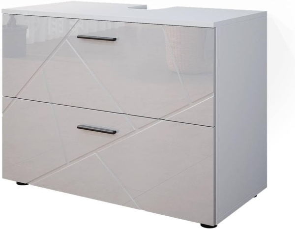 Vicco 'Irma' Waschbeckenunterschrank, Holz, Weiß, 59 x 41 x 80 cm