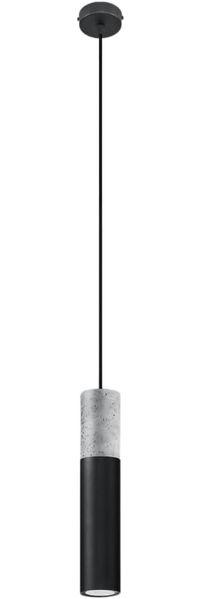 Sollux Borgio 1 Hängelampe schwarz, grau GU10 dimmbar 8 x 8 x 105 cm