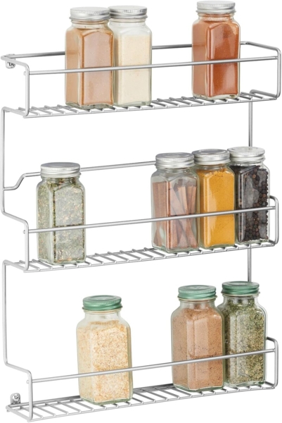 Gewürzregal Küchenregal 3 Ebenen Aufbewahrung mDesign selbstklebend Metall Regal
