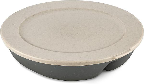 KOZIOL Menüteller mit Deckel 1,5l CONNECT SEPAREE nature ash grey