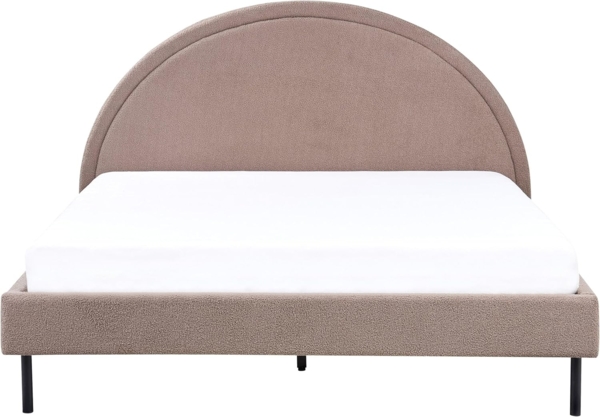 Bett mit Lattenrost Bouclé MARGUT 160 x 200 cm Taupe