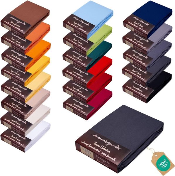 AVANTGARDE Premium Topper - Spannbetttuch - 140x200-160x220 cm - extra niedriger Steg - für Boxspringbett - Topperauflage - Spannbettlaken Jersey Baumwolle (18 Anthrazit, Topper 140x200-160x220 cm)
