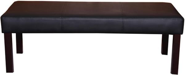 Sitzbank Polsterbank Bank M37 Kunstleder ~ 120x43x49 cm schwarz, dunkle Beine