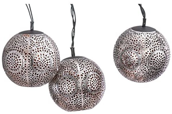 Dehner LED Solarleuchte Lichterkette Lucena, 8 LED, Ø 8 cm, Länge 210 cm, Warmweiß