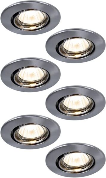 6er Set Einbaustrahler, verstellbar DIMMBAR PREMIUM LINE