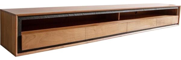 TV-Board Stonegrace Akazie Natur 240 cm 2 Fächer 4 Schubladen Steinfurnier schwebend Lowboard