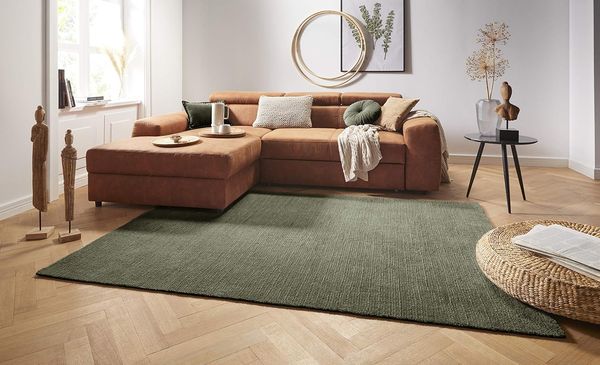 Kurzflor Teppich Supersoft Moosgrün 160x230 cm