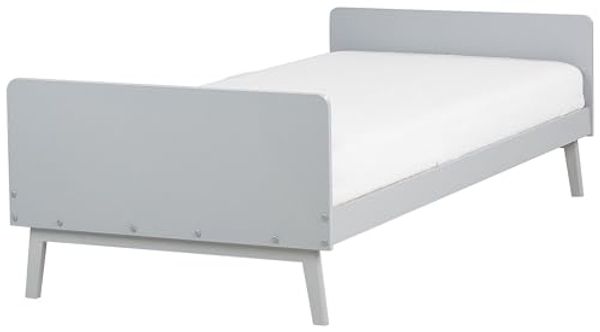 Bett mit Lattenrost BONNAC 90 x 200 cm Holz Grau