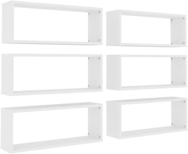 vidaXL Würfelregale 6 Stk. Weiß 60x15x23 cm Holzwerkstoff 807135