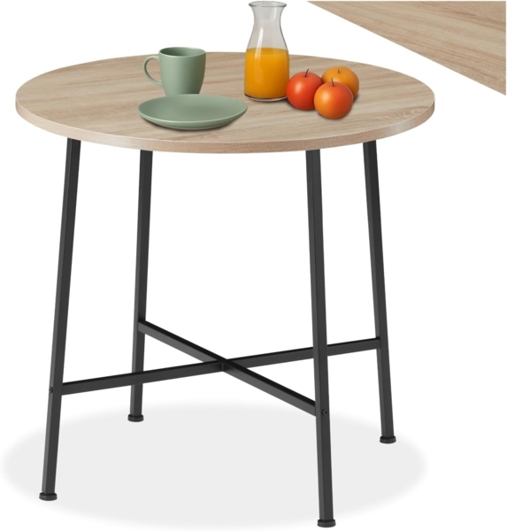 tectake Esstisch Ennis (1-St, 1 tlg), Runder Esstisch im charmanten Industrial Style