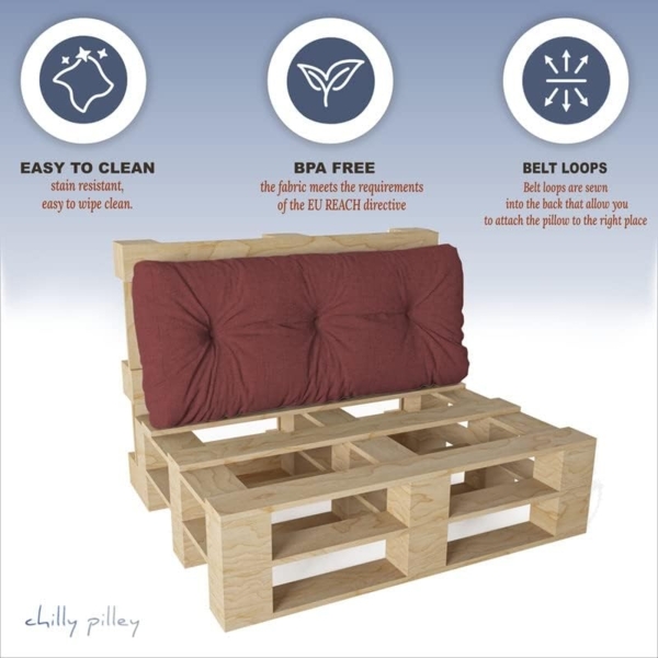 chilly pilley Palettenkissen Wasserdicht Palettenauflage Palettenpolster Palettenmöbel Gartenkissen Wasserfest Wasserabweisend viele Größen und Farben (Set 7 er. Orange) Bild 3