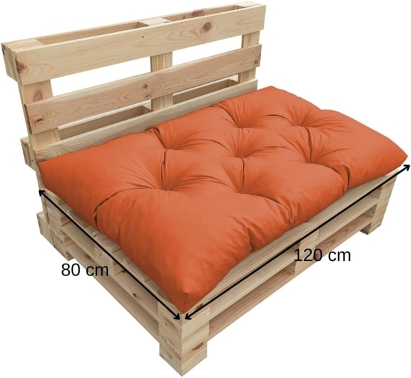 chilly pilley Palettenkissen Wasserdicht Palettenauflage Palettenpolster Palettenmöbel Gartenkissen Wasserfest Wasserabweisend viele Größen und Farben (Set 7 er. Orange) Bild 5