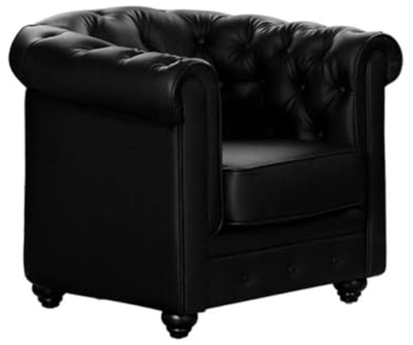 Sessel CHESTERFIELD - Kunstleder - Schwarz