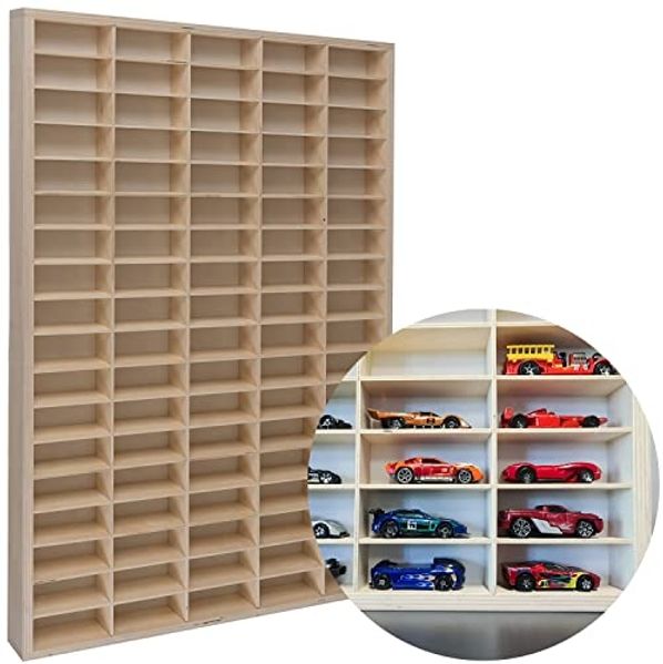 KRUZZEL Standregal Sammlerkasten Sammlervitrine Fächer Holz,90 Fächer, 90 Fächer, Platzsparend, Leicht zu reinigen, einfache Montage