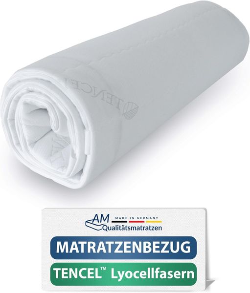 AM Qualitätsmatratzen | Hochwertiger Tencel Matratzenbezug 200 x 200 x 20 cm - Ersatzbezug