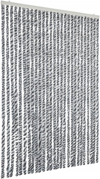 vidaXL Fliegenvorhang Grau, Schwarz und Weiß 118x220 cm Chenille 4004882