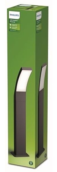 Philips Outdoor Splay LED Wegeleuchte, 12W, Anthrazit, kaltweißes Licht 4. 000K, IP44 Schutzklasse, integriertes Leuchtmittel