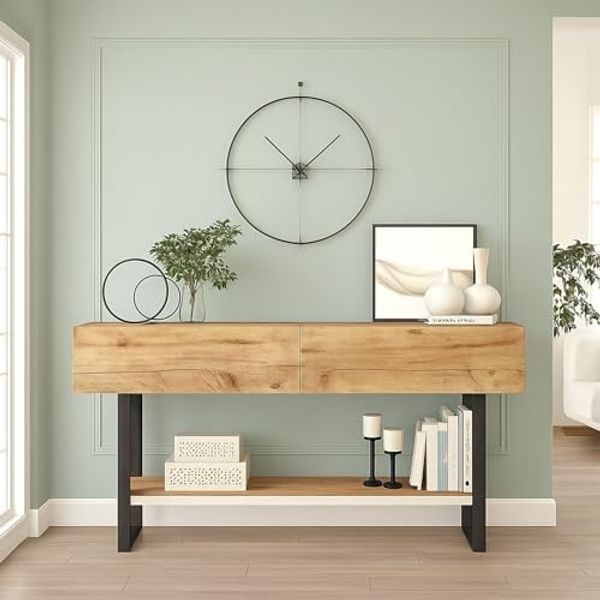 Dmora Sideboard Minerva 138.8 x 43 x 75.7 cm Braun 2 Fächer 2 Türen