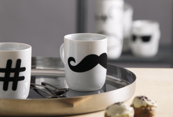 Becher 0,35 l touch! Pronto Statement Mugs touch! Schwarz Moustache Kahla Becher - Mikrowelle geeignet, Spülmaschinenfest Bild 5