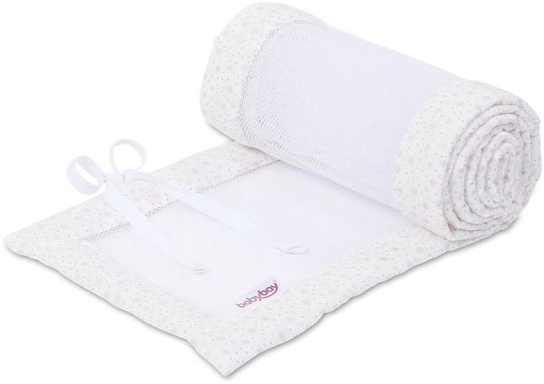 babybay Nestchen Mesh passend für Modell Boxspring XXL, weiß Glitzersterne rosé