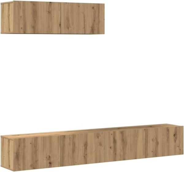 vidaXL 3-tlg. TV-Schrank-Set Wandmontage Artisan-Eiche Holzwerkstoff 3329206