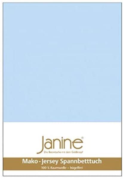 Janine Mako Jersey Spannbetttuch Bettlaken 180 - 200 x 200 cm OVP 5007 12 hellblau