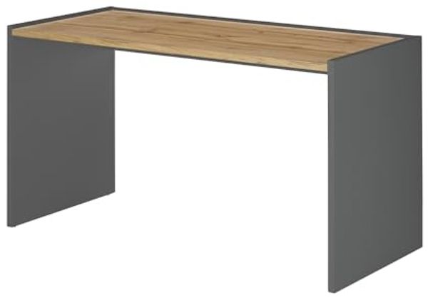 Lomadox Schreibtisch CRISP-61, in anthrazit mit Wotan Eiche, ca. 143/76/62 cm