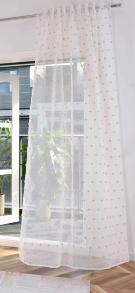 Gardinenbox Gardine (1 St), Multifunktionsband, transparent, Polyester, Pompon »VALENCIA« Multiband Scherli 2023460