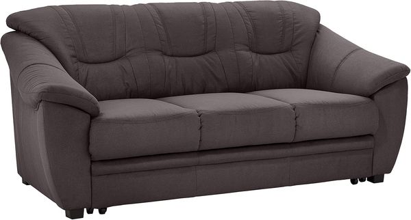 Cavadore 3-Sitzer Sofa Savana / 3er Sofa mit Federkern im klassischen Design / 198 x 90 x 90 / Mikrofaser in Lederoptik Anthrazit