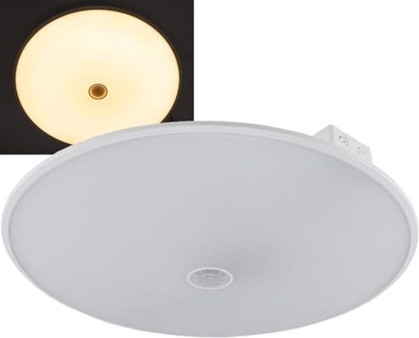 ChiliTec LED Deckenleuchte 26cm PIR Bewegungsmelder 15W 1157lm GRACIOSA Deckenlampe mit Sensor IP54 Licht 3000K warmweiß